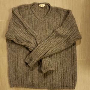 J Crew large grey men's wool v-neck sweater